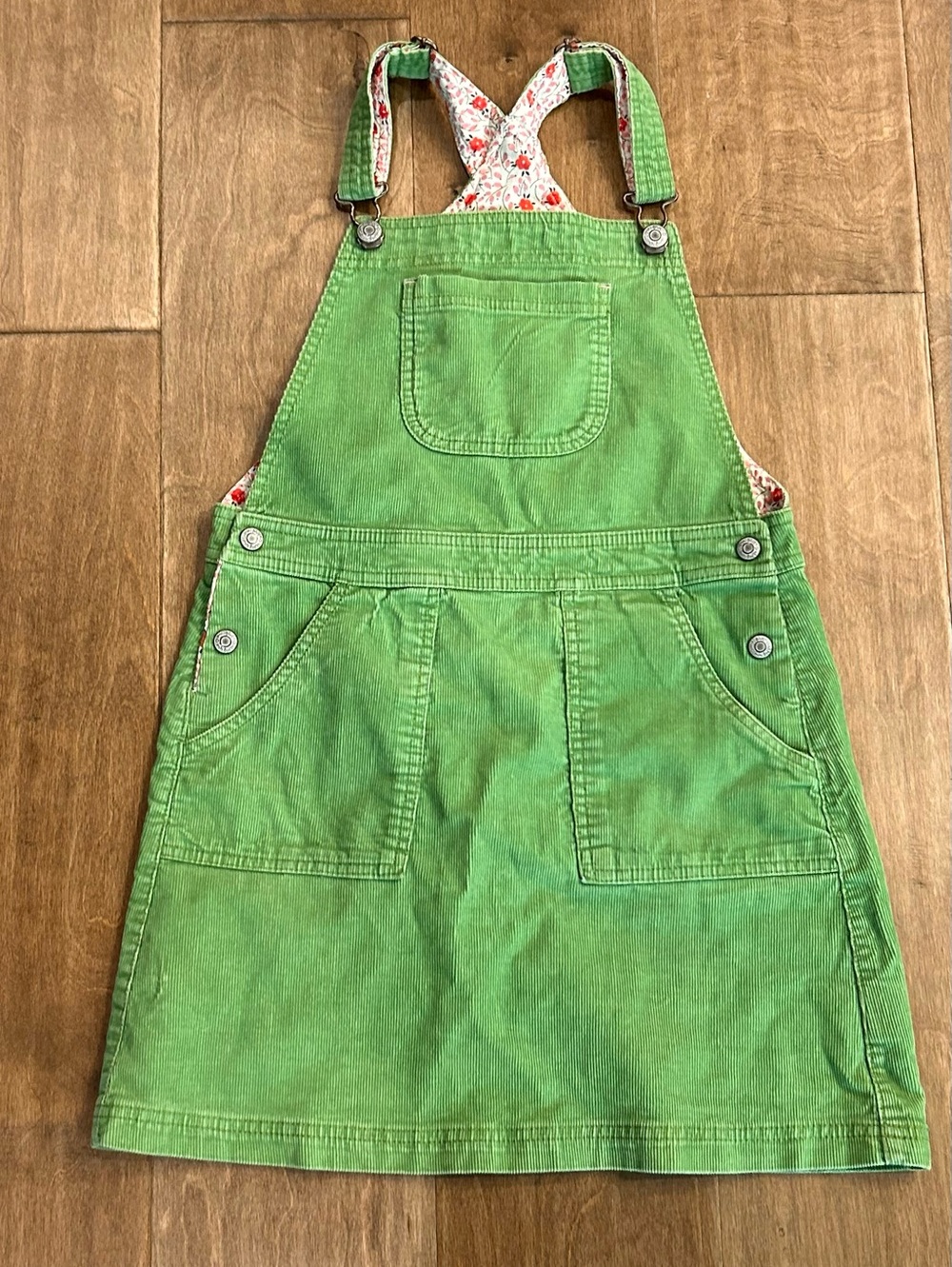 Mini Boden lime Green girls Corduroy Overall Skirt 11-12Y